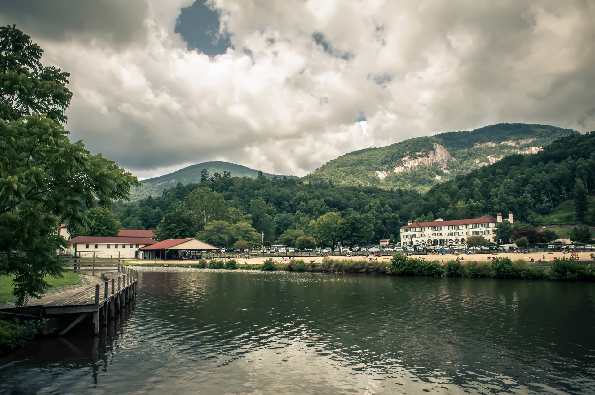 Lake Lure surrounded by the Blue Ridge Mountains